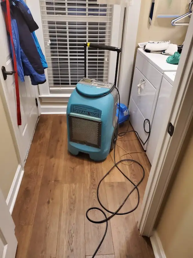 Commercial dehumidifier deployed for Flood Damage Cleanup in Overland Park